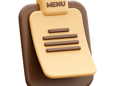 Modern Decorative Ornament Set With Menu Shaped Brown Beige Pieces And Line Decorations 3d model
