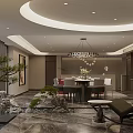Modern Basement Interior Design With Dining Table Red Chairs Chandelier And Decorative Rug