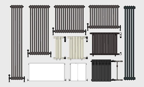 Modern heating pipe radiator combination 3d model