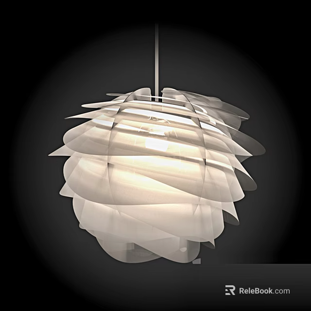 Modern Layered Petal Design Chandelier With White Transparent Acrylic And Soft Ambient Lighting 3d model 