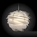 Modern Layered Petal Design Chandelier With White Transparent Acrylic And Soft Ambient Lighting
