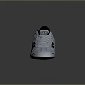 Stylish White Sports Sneakers With Blue Stripes White Laces And Black Sole