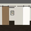 Sliding Barn Doors in Wooden and White Design for Modern Interior Home Decor