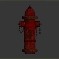 Classic Red Fire Hydrant With Detailed Design Standing Against Gray Background