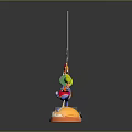 Commercial Equipment Display Model Featuring Blue Cartoon Figure Top Cross Structure And Yellow Orange Base