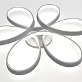 Modern Flower Shaped Ceiling Light With Circular LED Rings For Home Interior 3d model