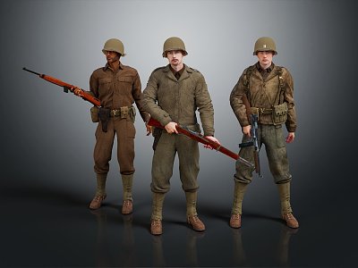 Modern Soldier Military Warrior Characters 3d model