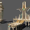 European Style Architecture Design Featuring Tower Ornamental Arches And Stone Spires