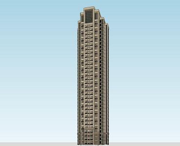 New classical high-rise residential 3d model