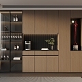 03 Wine Cabinet Italian Minimalist Wine Cabinet Sideboard Cabinet 3d model