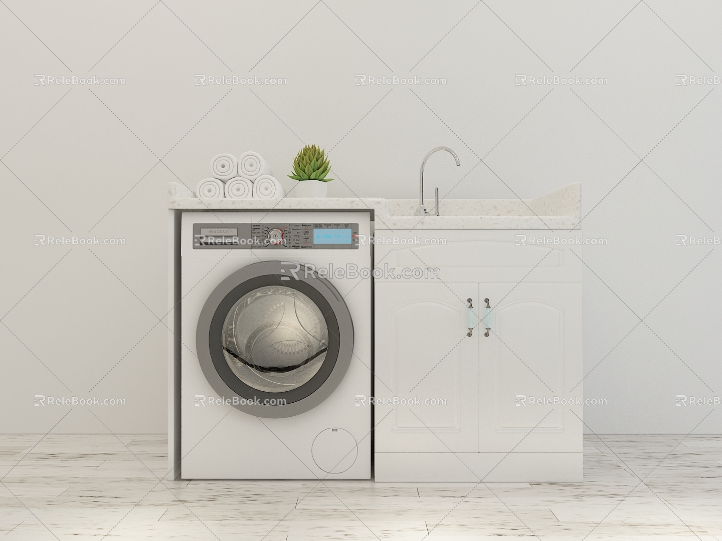 Washing Machine White Washing Machine Washing Machine Companion 3d model