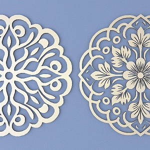 Chinese-style Carved Round Carved Traditional Pattern Lattice Carved Pattern 3d model