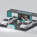 Nezha Auto Exhibition Booth With Two Cars Display And Design Elements 3d model