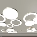 Modern Minimalist Ceiling Lights with Circular Rings and Various Shape Combinations 3d model