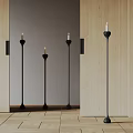 Elegant Black Floor Lamps With Candle Shaped Design In Modern Interior Setting