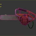 Red Electric Chainsaw Featuring Black Handle And Power Tool Design For Hardware Cutting Tasks 3d model