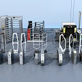 Public Facilities Access Control Systems With Various Turnstiles And Security Gates 3d model