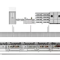 Stainless Steel Commercial Kitchen Appliances With Stoves Refrigerators Cabinets And Shelves