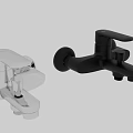 Chrome Wall Mounted Modern Bathroom Faucet with Single Handle and Sleek Design