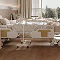 Hospital Outpatient Ward Interior With Medical Beds And Natural Light