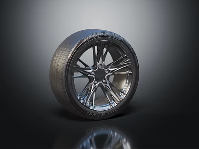 High Quality Automotive Tire And Alloy Wheel Rim For Vehicle Parts Design 3d model