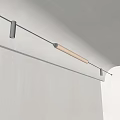 Simple Modern Interior Ceiling With Black Track Light Long White Tube And Small Spotlights
