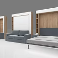 Modern Grey Sofa Set With Storage Units And Ottoman For Living Room