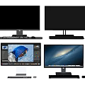 Modern computer combination monitor combination 3d model