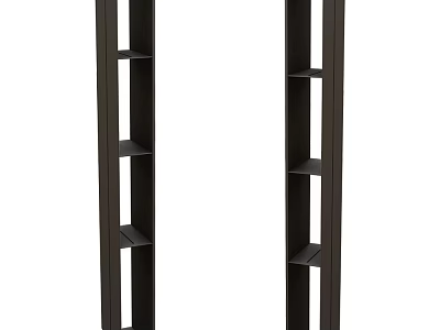 Stylish Black Vertical Wall Decor Shelves With Multiple Compartments For Home Decor 3d model
