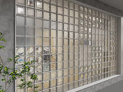 Modern glass wall 3d model