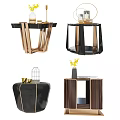Modern Side Table Designs With Geometric Shapes Wooden Frames And Metal Accents
