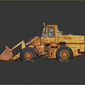 Yellow Heavy Duty Construction Loader With Front Bucket And Large Tires