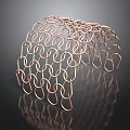Copper Circular Ring Grid Structure With Intricate Interconnected Rings And Reflective Surface
