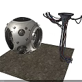 Mechanical Spherical Module And Cable Equipped Structure With Metallic Components
