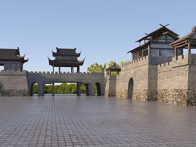 Ancient Architecture Traditional Design With Overhanging Eaves And Wooden Brackets 3d model