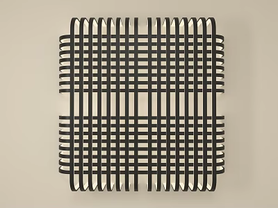 Contemporary Wall Sconce Featuring Geometric Grid Design And Black White Finish 3d model