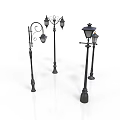 Classic Outdoor Street Lamps With Vintage Design And Decorative Lanterns