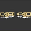 Elegant Golden Earrings With Diamond Inlays And Twisted Sparkling Design