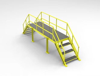Industrial Stairs Industrial Scene Workshop Stairs 1207 3d model