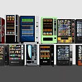 Public Facility Vending Machines With Various Drinks Snacks And Colorful Designs