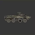 Military Wheeled Tank With Camouflage Paint Turret And Armored Exterior Design