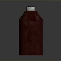 Red Plastic Container With White Lid And Handle On Dark Surface