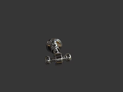 Decorative Shiny Metal Hook With Vintage Design And Double Ball Ends 3d model