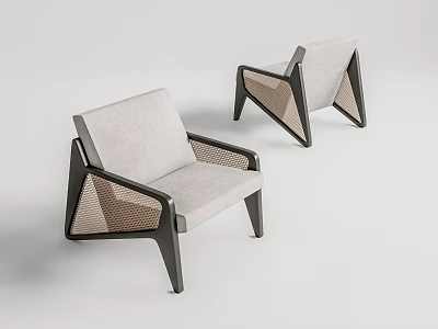 Sleek Modern Accent Chair With Light Upholstery Black Frame And Mesh Side Panels 3d model