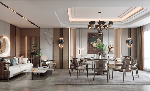 New Chinese Private Room Restaurant Private Room 3d model