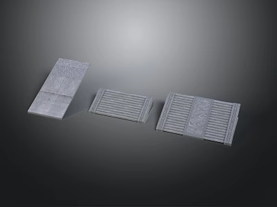 Building Textured Paving Slabs And Gray Step Plates In Concrete Design 3d model