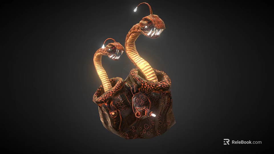 Sports Equipment Bag With Glowing Twin Snake Design And Decorative Patterns 3d model 