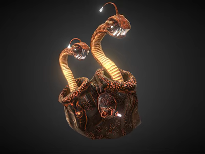 Sports Equipment Bag With Glowing Twin Snake Design And Decorative Patterns 3d model