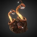 Sports Equipment Bag With Glowing Twin Snake Design And Decorative Patterns