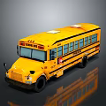 Yellow School Bus Exterior With School Bus Lettering And Side Windows